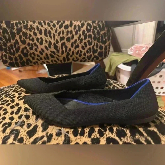 Rothy's Black Blue Pointed Toe Ballet Flats - Picture 5 of 8